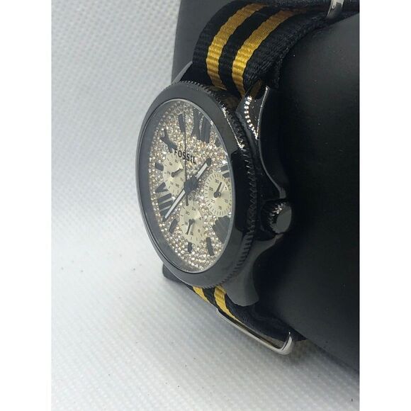 Fossil AM4592 Women's Multicolor Stap Analog Gold Dial Quartz Genuine Watch CM15 - Picture 2 of 9